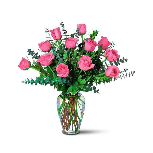 Dozen Teleflora Pink Roses