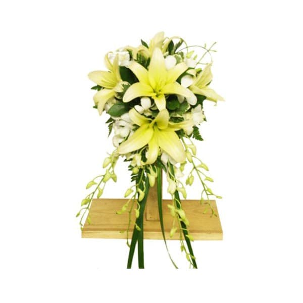 Bridal bouquet of lilies explosion