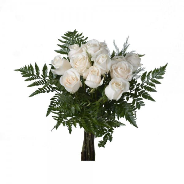 White roses by the dozen