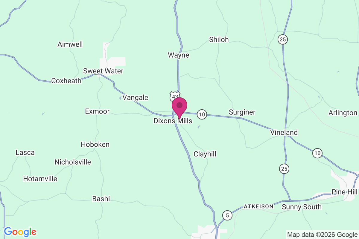 Dixons Mills map