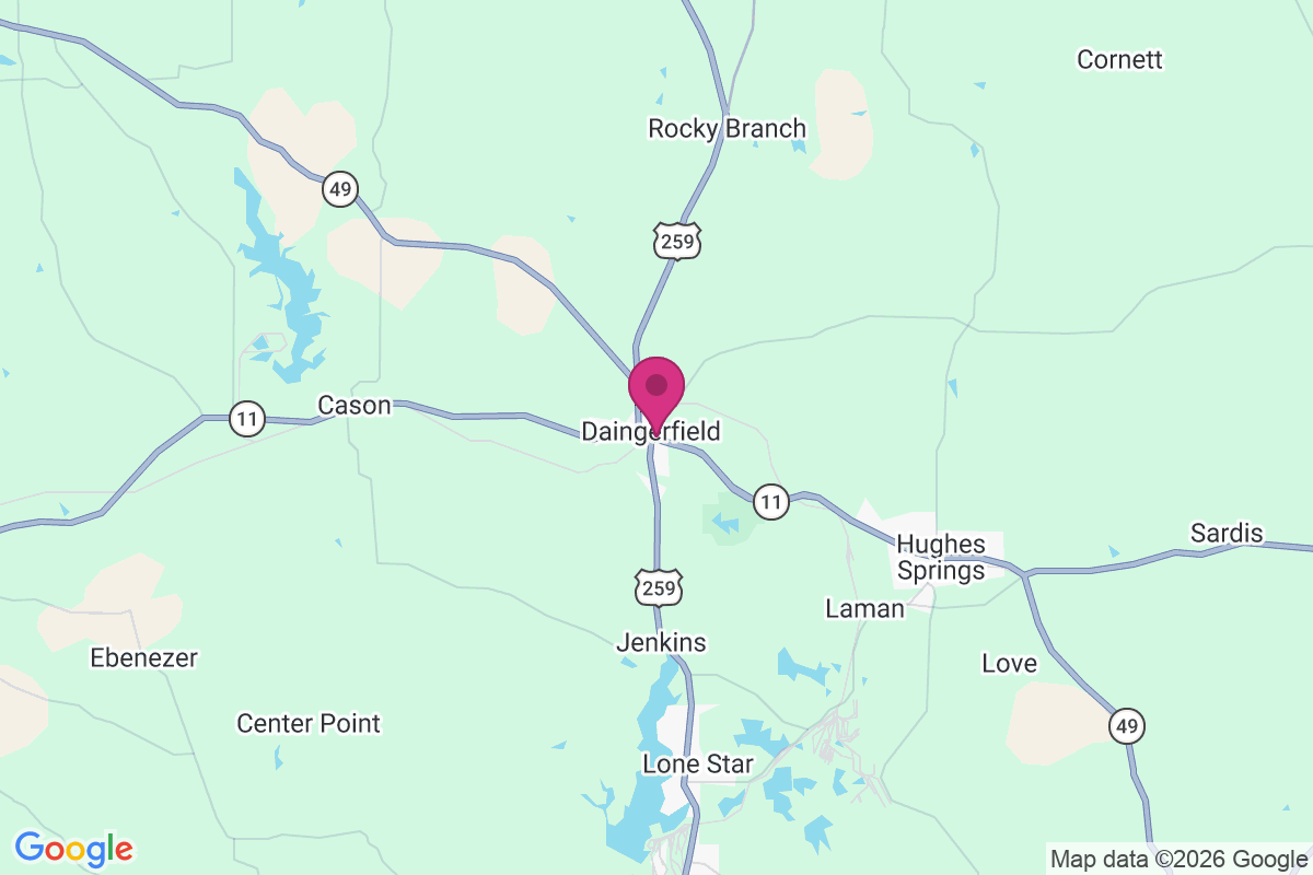 Daingerfield map
