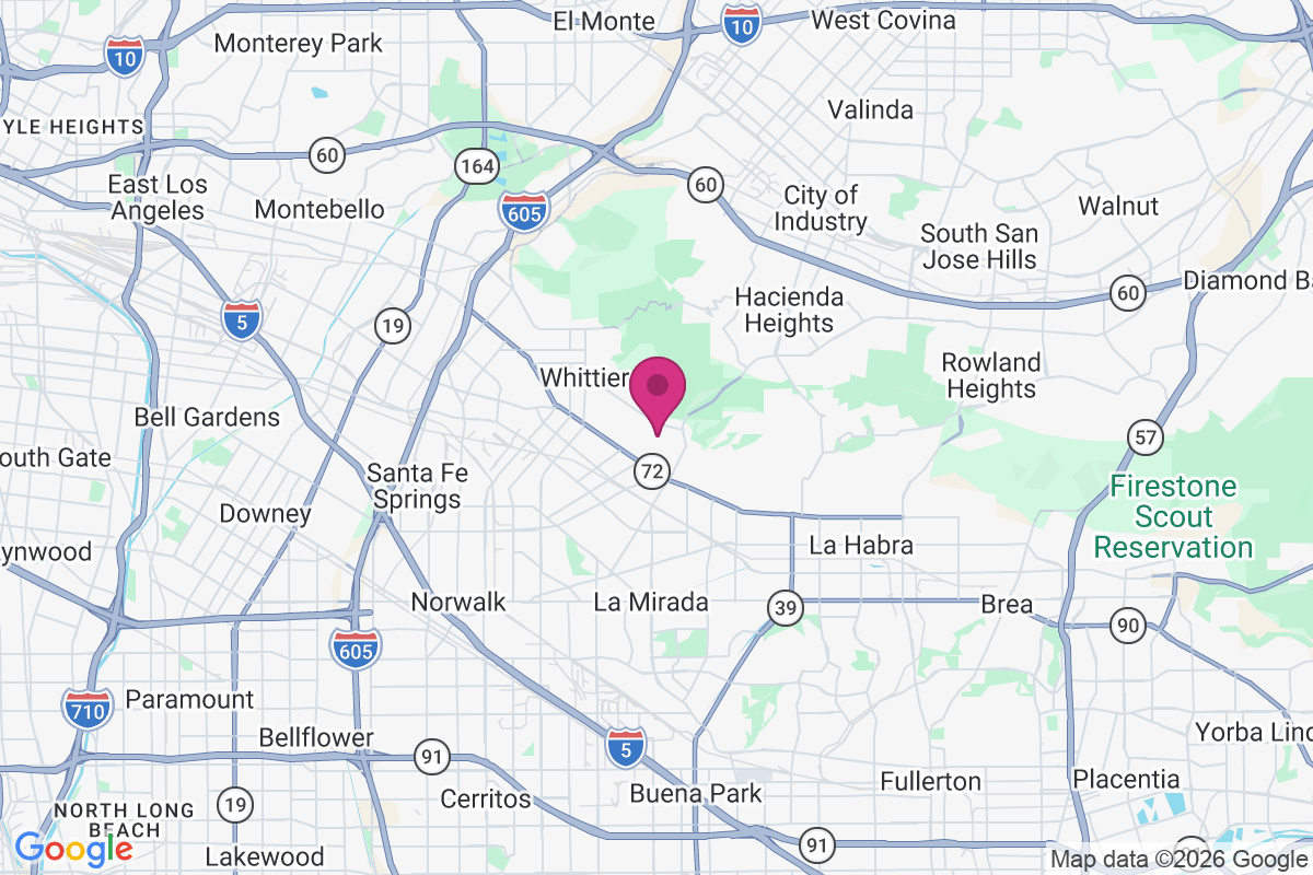 East Whittier map