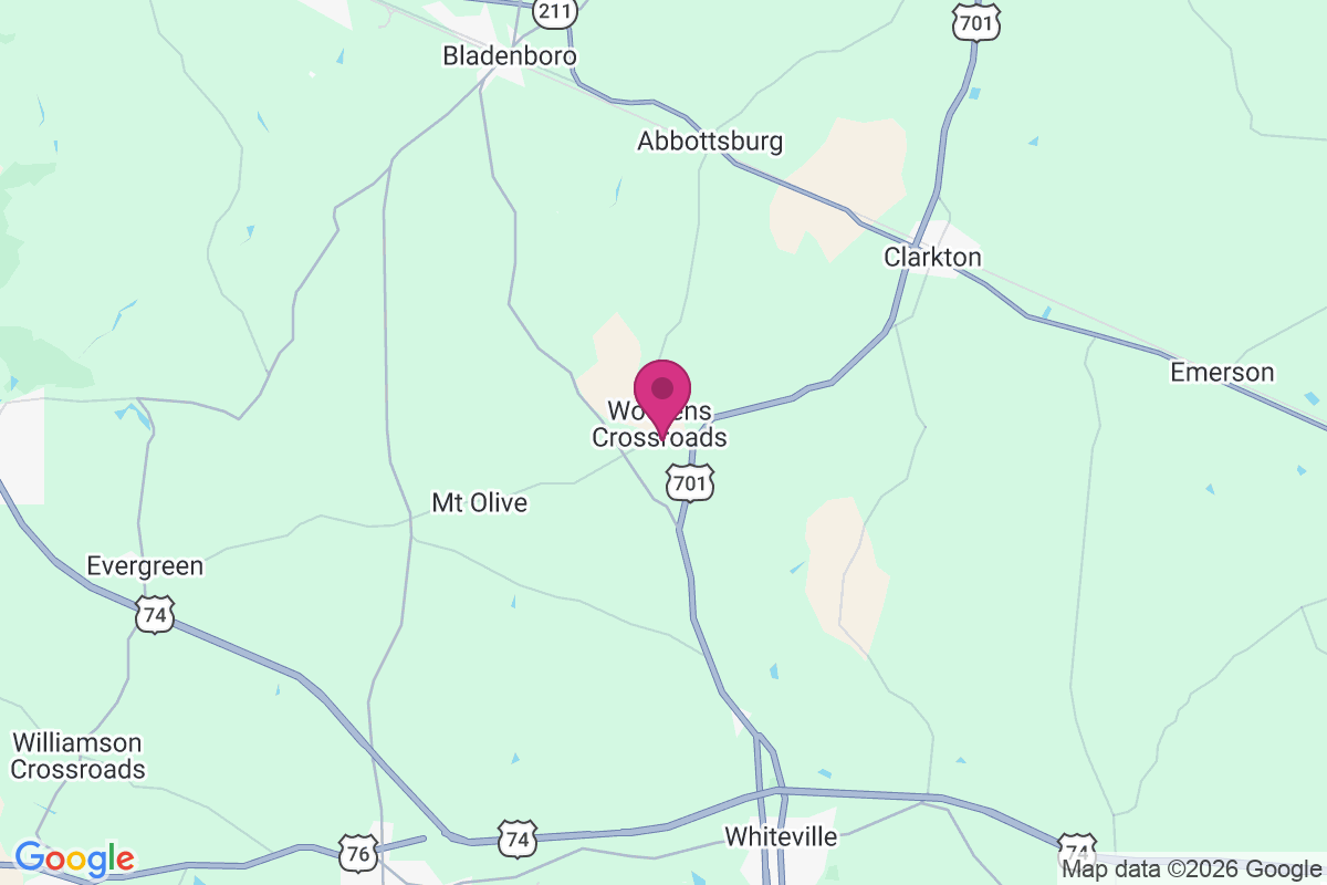 Wootens Crossroads map