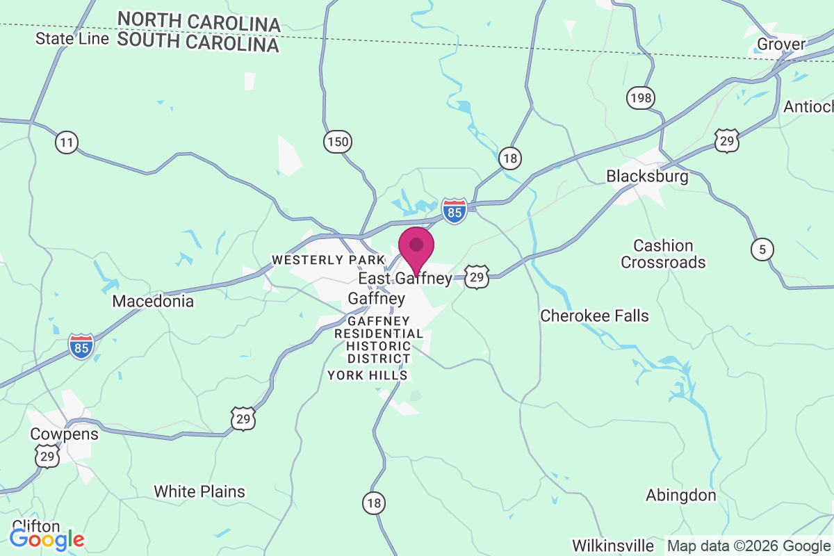 East Gaffney map