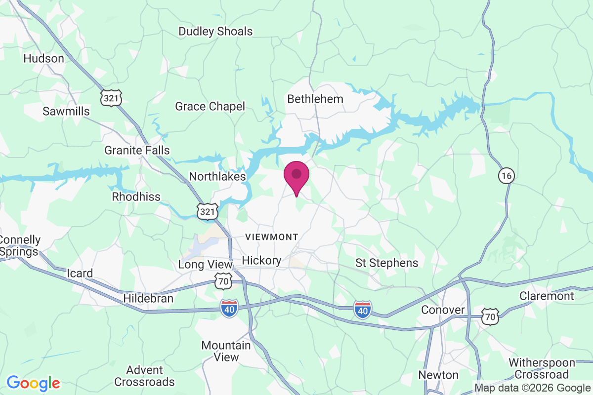 North Hickory map