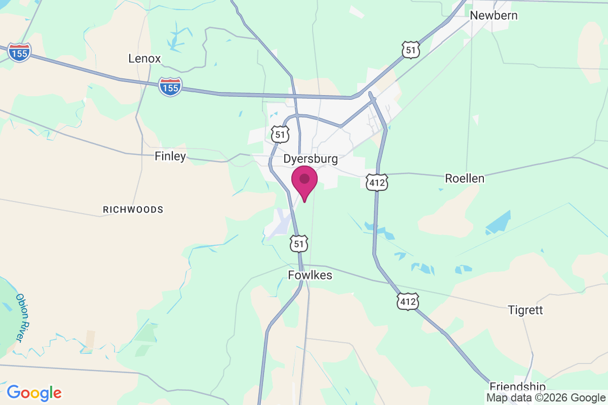 South Dyersburg map