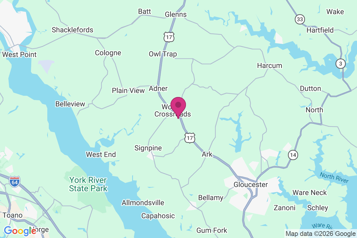 Woods Crossroads map