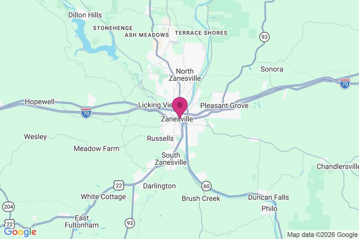 West Zanesville map