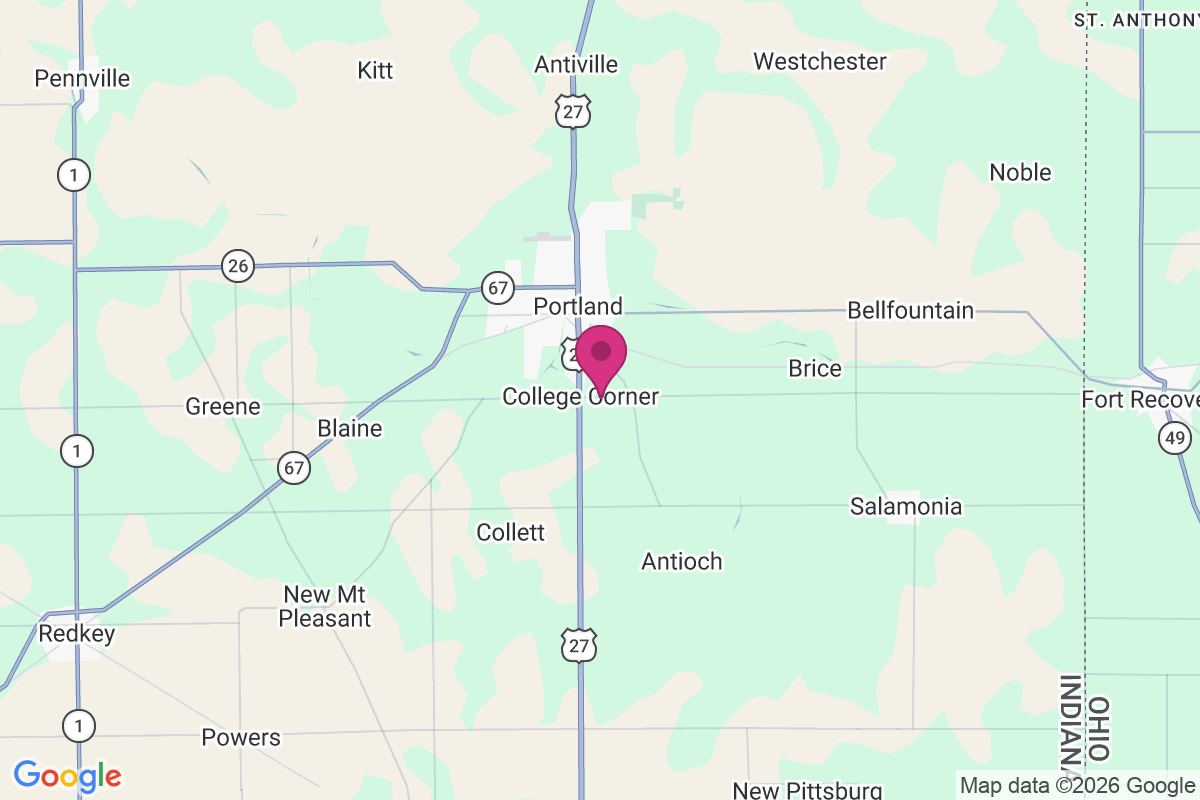 College Corner map