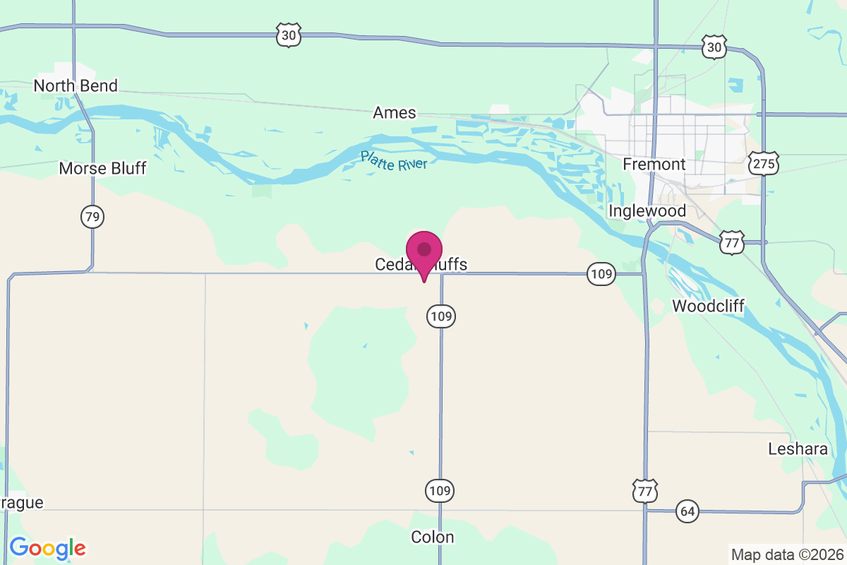 Cedar Bluffs map