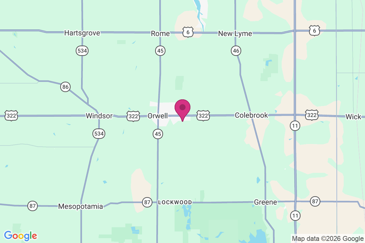 East Orwell map