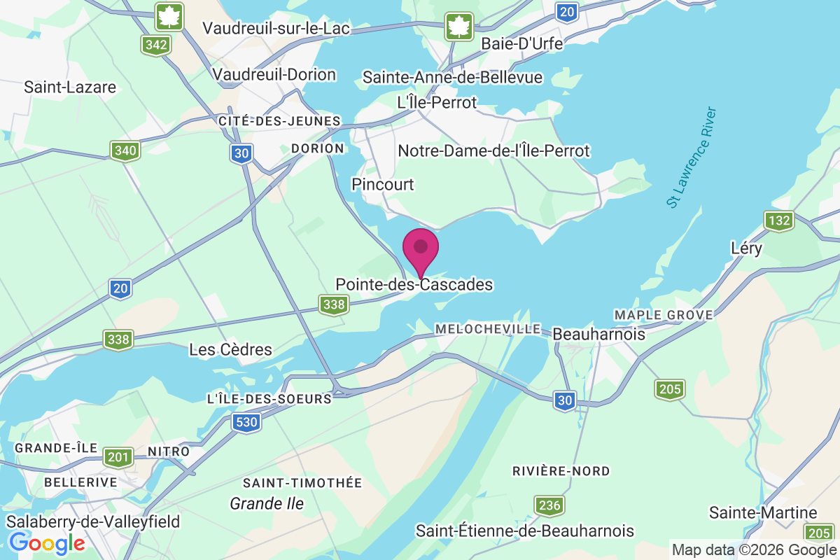 Pointe-des-Cascades map