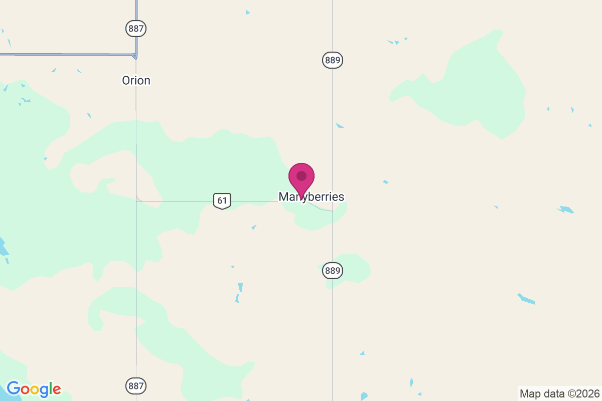 Manyberries map