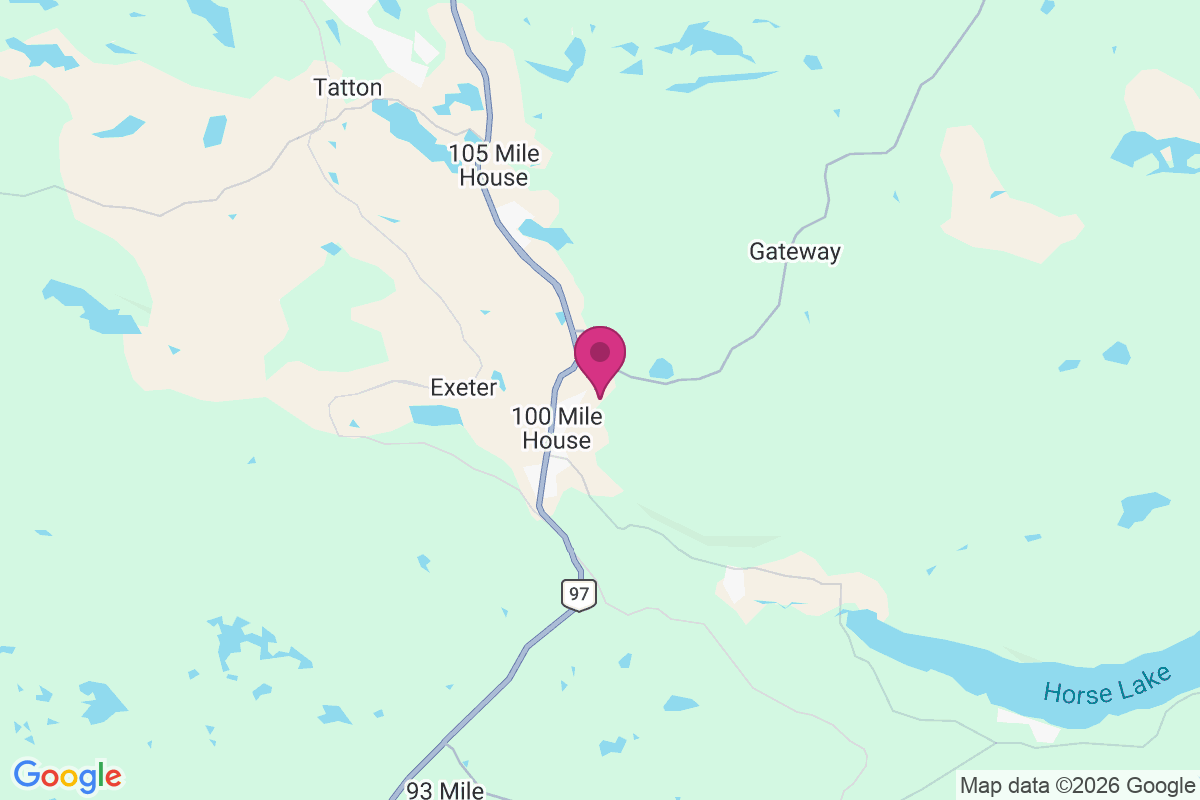 One Hundred Mile House map